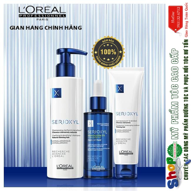 [L'oreal-chính hãng] Dầu gội xả loreal serioxyl fuller cho mái tóc dày hơn ngay lập tức 250ml/150ml