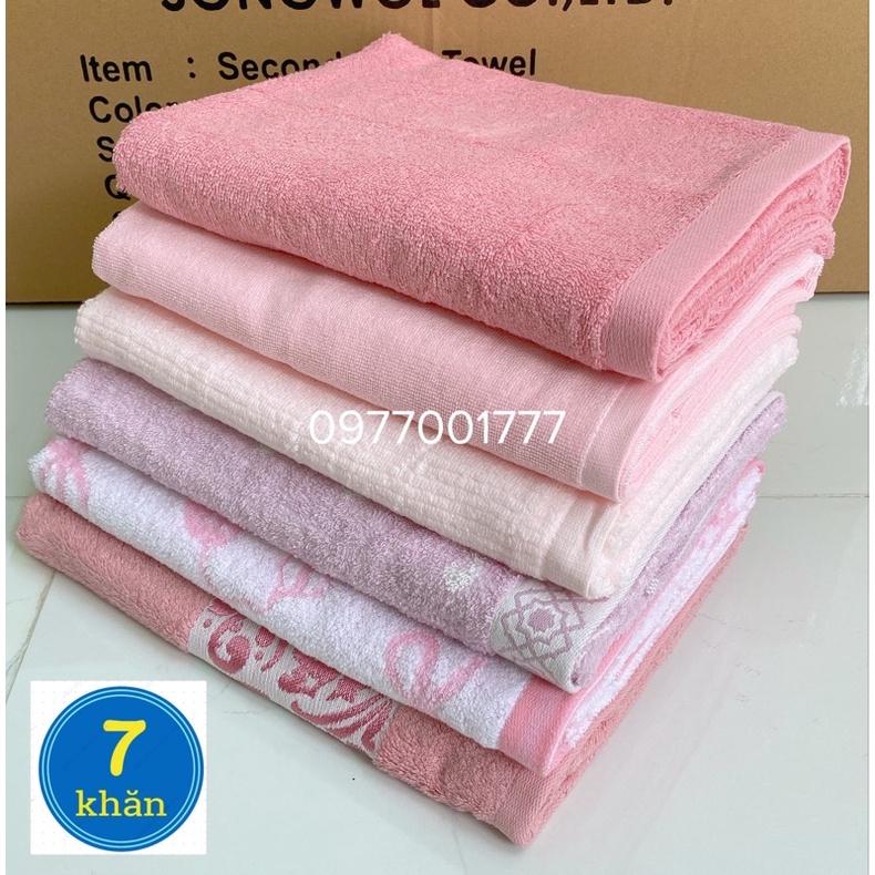 Khăn tắm size lớn tông Hồng 100% cotton xuất khẩu - 60x120cm/65x130cm