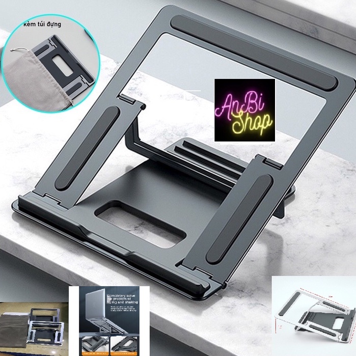 Giá đỡ Laptop, Macbook, Ipad nhôm - Đế tản nhiệt kê laptop có thể gấp gọn CCT8 kích thước lớn