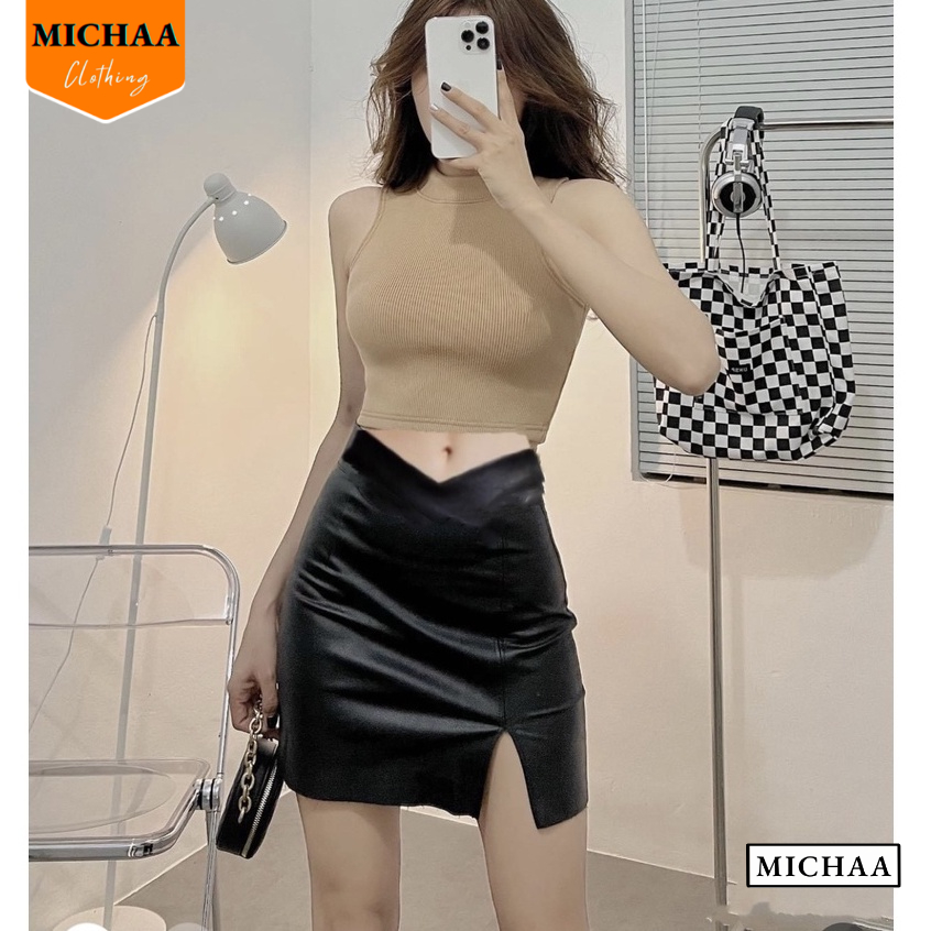 Chân Váy DA XẺ TÀ TRƯỚC Nữ Kiểu Ôm Body, Chân Váy Có Lót Trong Lưng Cách Điệu Tôn Dáng HOT - MICHAA CV15