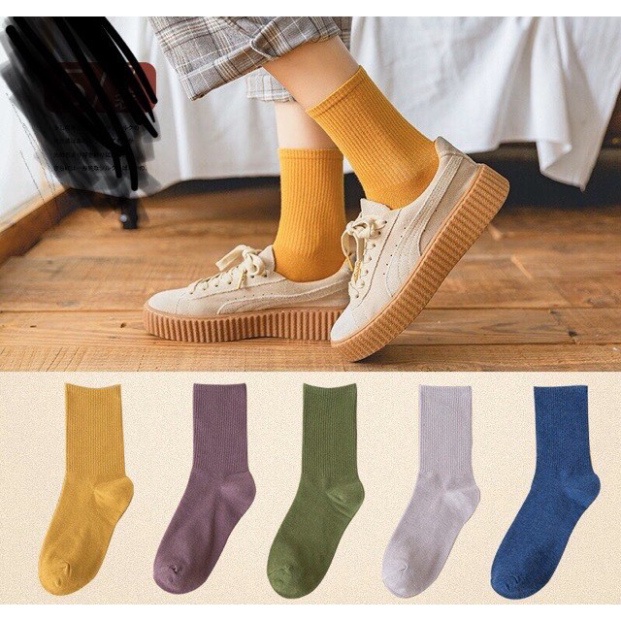FREESHIP Tất Len Gân Cao cổ CARLA Phong Cách Vintage (Loại 1 dày dặn)