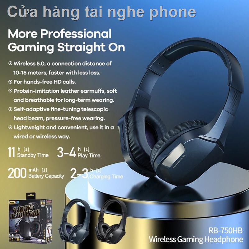 ◊✙♨Tai nghe chụp tai bluetooth Gaming hỗ trợ thẻ nhớ Remax RB-750HB V5.0 chính hãng chùm đầu cho điện thoại và máy tính