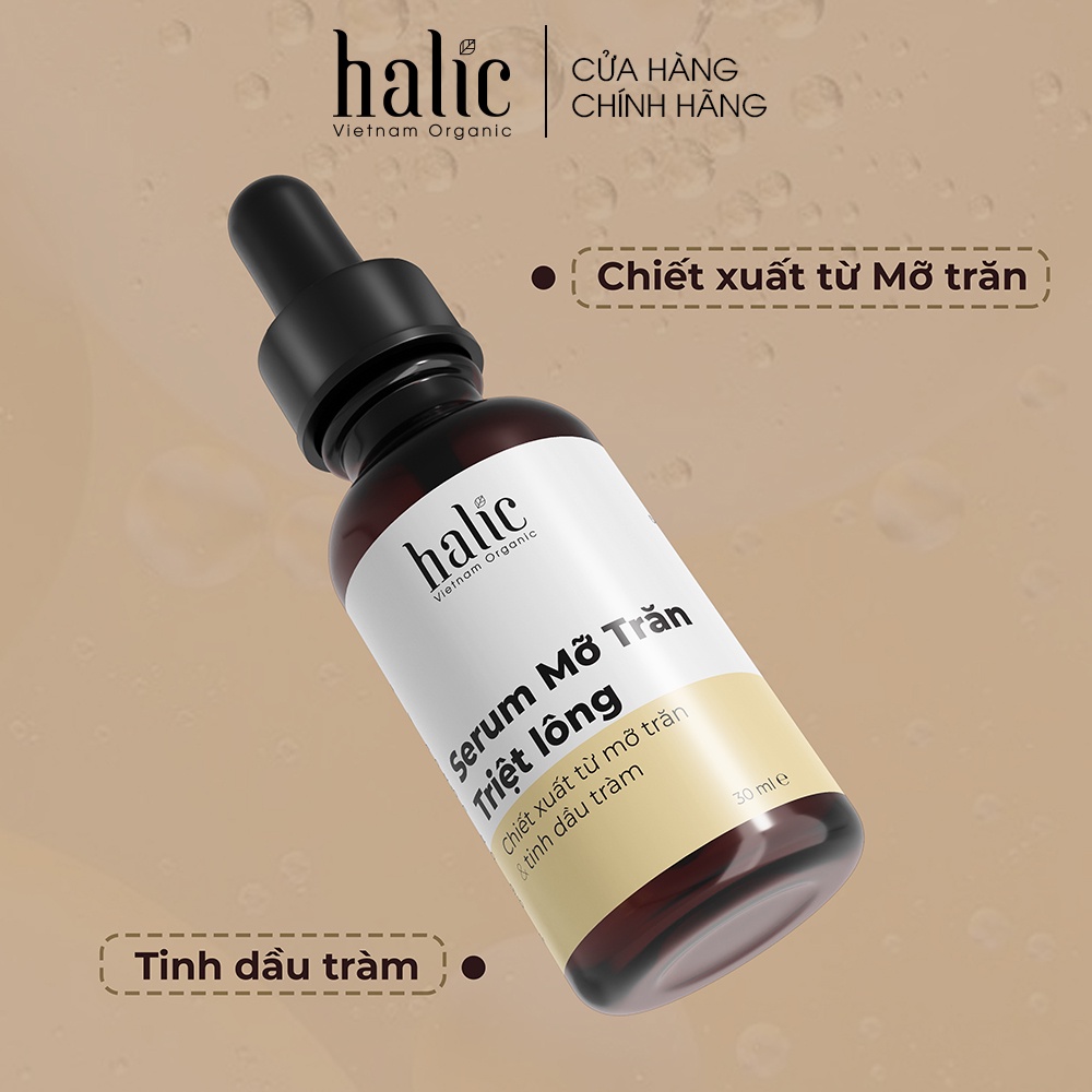 Combo triệt lông vĩnh viễn gồm Sáp Wax Lông và Serum Mỡ Trăn triệt lông Halic Organic dùng cho Chân Tay, Nách, Body