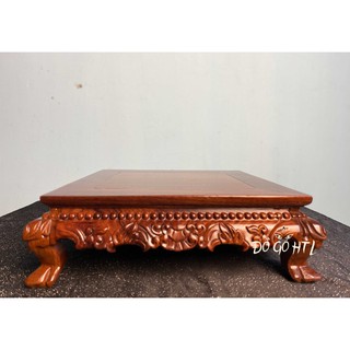 Kỷ rồng gỗ hương-Đôn chân quỳ gỗ-Đế chân rồng kê tượng,kê chậu cây cảnh cao 8cm