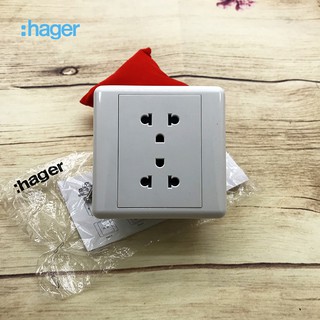 MẶT Ổ CẮM ĐÔI 3 CHẤU HAGER CAO CẤP