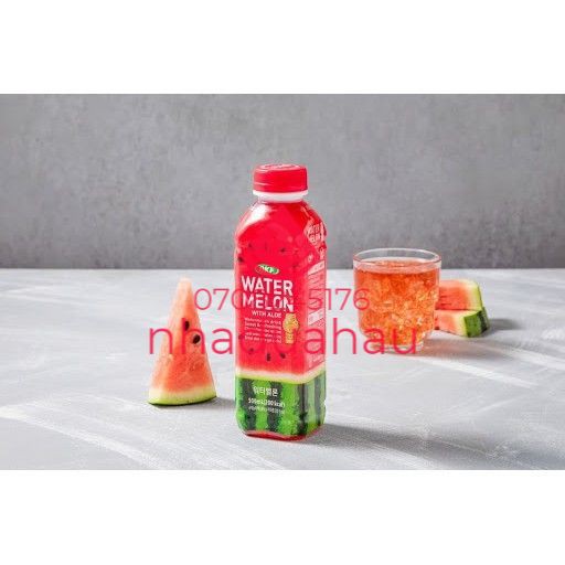 Một chai nước ép trái cây có thạch nha đam hiệu OKF Hàn Quôc chai 500ml