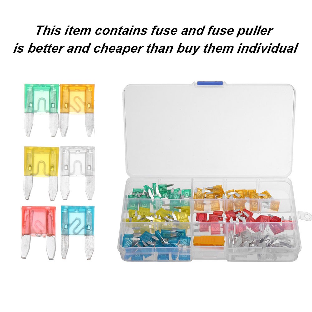 120 Pcs Car Insurance Film Plug-in Fuse Profile Blade Fuse Assortment Set