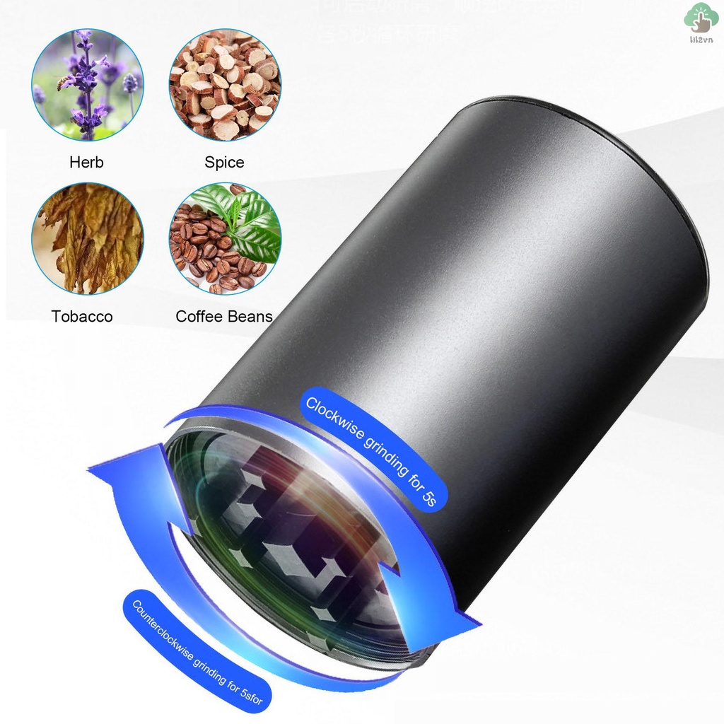 Máy Xay Thảo Dược Sức Chứa Lớn Đa Năng Có Thể Sạc Lại Bằng Hợp Kim Nhôm