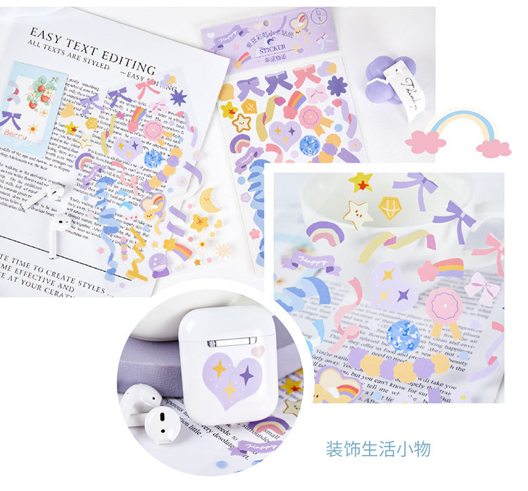 Miếng dán trang trí sổ lưu niệm họa tiết đáng yêu imoda