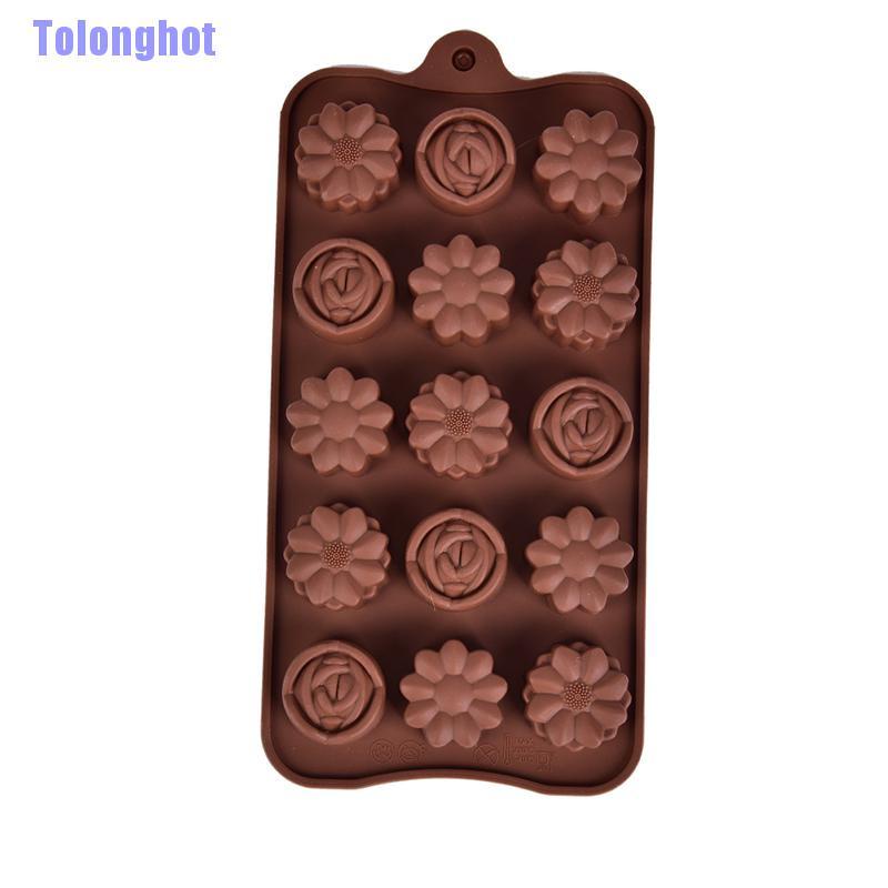 Tolonghot> 1Pc New Silicone Rose Flower-Shape Chocolate Cake Soap Mold Bake-Ice Tray Moulds