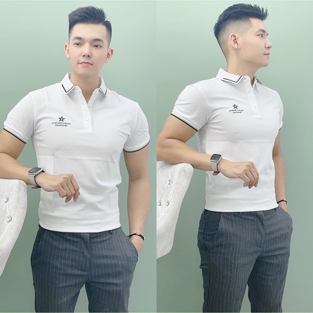 Áo Polo Nam Áo Lacoste Slim Fit  Ngắn Tay Cổ Phối Màu Dáng Body Ôm Gọn Thấm Hút Mồ Hôi