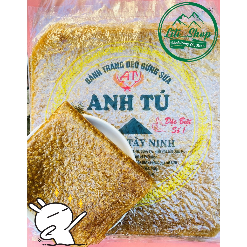 Bánh tráng Dẻo mè gừng Sữa Anh Tú 450Gr