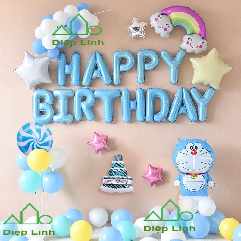 Set trang trí sinh nhật Doremon cho Bé Trai - Combo trang trí sinh nhật, Trang trí thôi nôi