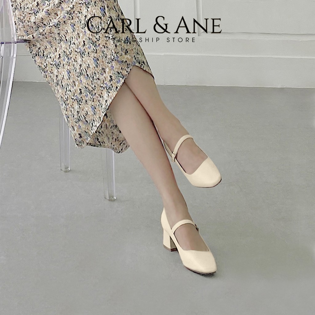 [Mã WABR1512 giảm 12% đơn 99K] Carl & Ane - [Form lớn lùi 1 size] Giày cao gót 5cm màu bò_CP003