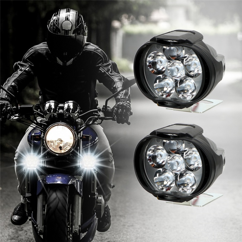 Đèn pha 6 bóng LED ánh sáng trắng siêu sáng 1200lm dành cho xe máy