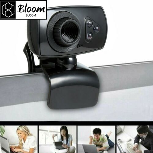 Webcam full HD 50mp tích hợp 3 đèn led và cổng USB có micro cho máy tính/laptop