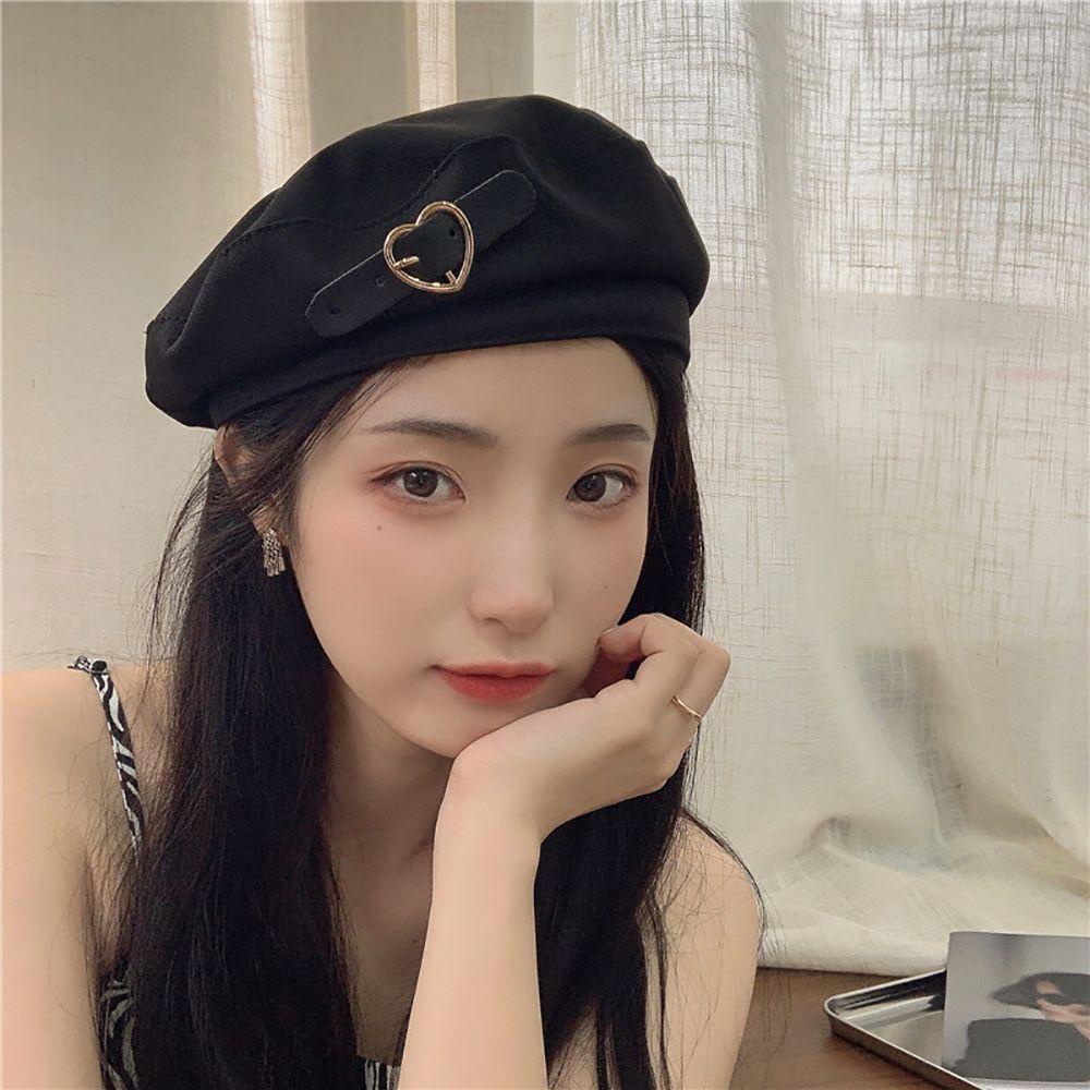Mũ Beret DWAYNE Giữ Ấm Mùa Thu Đông Có Thể Điều Chỉnh Phong Cách Retro Cho Nữ