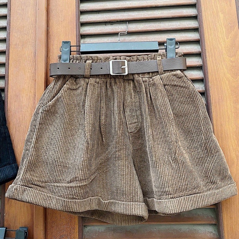 Quần KATO SHORT tăngj kèm belt Chất liệu nhung gân co giãn hàng nhập quảng châu form chuẩn