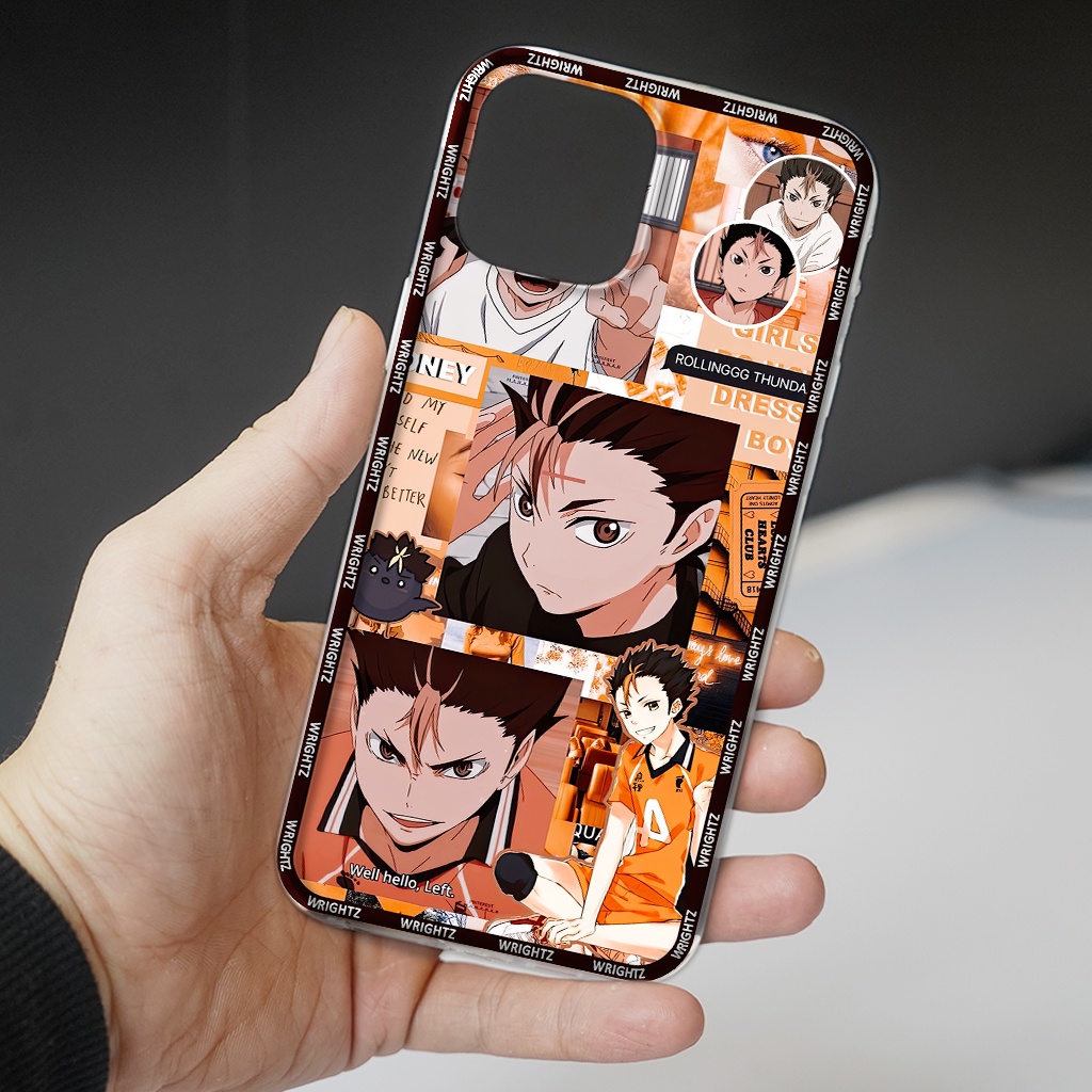 Ốp lưng Iphone anime Haikyuu nhân vật Kei Tsukishima Nishinoya Yu phụ kiện ốp điện thoại trang trí thời trang