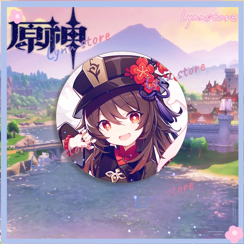 Genshin Impact Hu Tao Klee Xiao Zhongli Raiden Shogun Miko Ganyu Q Phiên bản Hoạt hình mờ flash tốt Phù hiệu Phụ kiện cho Túi quần áo Quà tặng Trâm