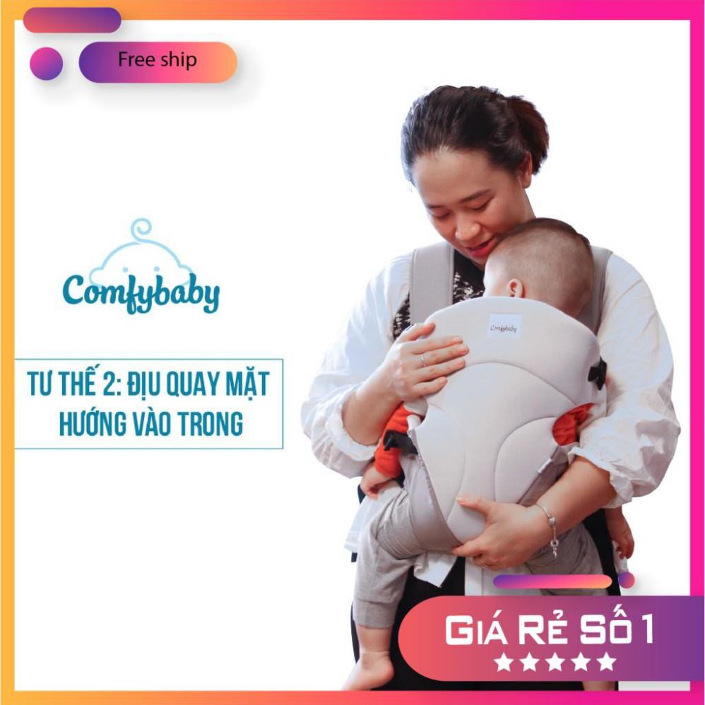 FREE SHIP !!! Địu 3 tư thế dành cho bé siêu nhẹ thoáng khí COMFY BABY - ĐEN