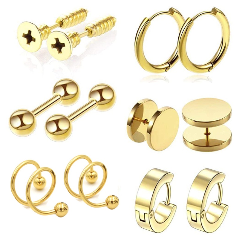 Bông Tai Tròn Bằng Thép Không Gỉ Không Gây Dị Ứng Thời Trang Cho Nam Và Nữ