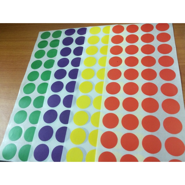 Combo 100 tờ Tem tròn dán lỗi 2cm đủ màu