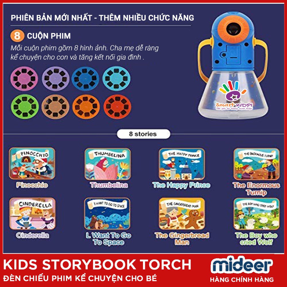 Đèn Pin Kể Chuyện Mẫu Mới Nhất Chính hãng MIDEER -STORY BOOK TORCH DC14shop ĐỒ CHƠI NGỌC ANH