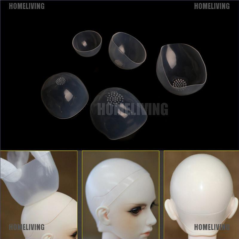 Nắp Bảo Vệ Tóc Giả Bằng Silicon Trong Suốt Dành Cho Búp Bê BJD SD 1 / 6 1 / 4 1 / 3