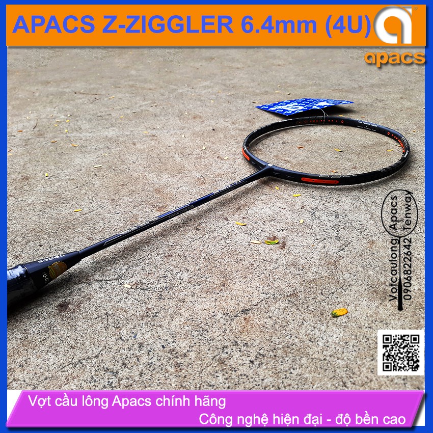 [Vợt cầu lông Apacs Z-Ziggler 6.4mm Dark Blue - 4U] Thân đũa 6.4mm công nghệ mới, sơn nhám cực đẹp