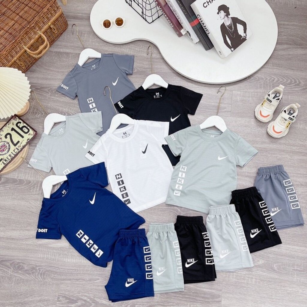 Bộ thể thao bé trai BINBON KIDS, Đồ bộ bé trai cộc tay chất Thun Cotton cực mát cho bé QATEA33 từ 6-28kg