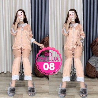 Đồ bộ nữ phi lụa phối ren PHI LỤA 08