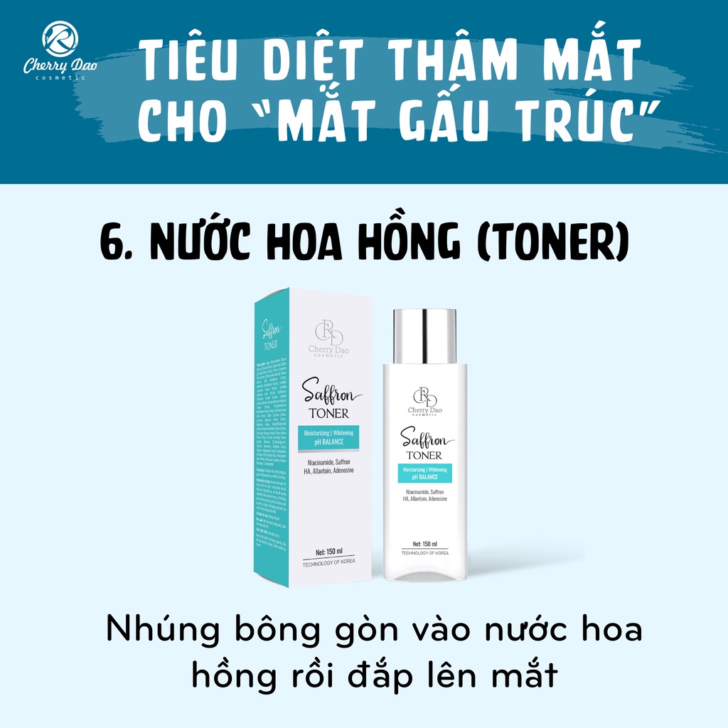 Toner Nước hoa hồng dưỡng ẩm se khít lỗ chân lông dưỡng ẩm dưỡng trắng da Saffron CRD