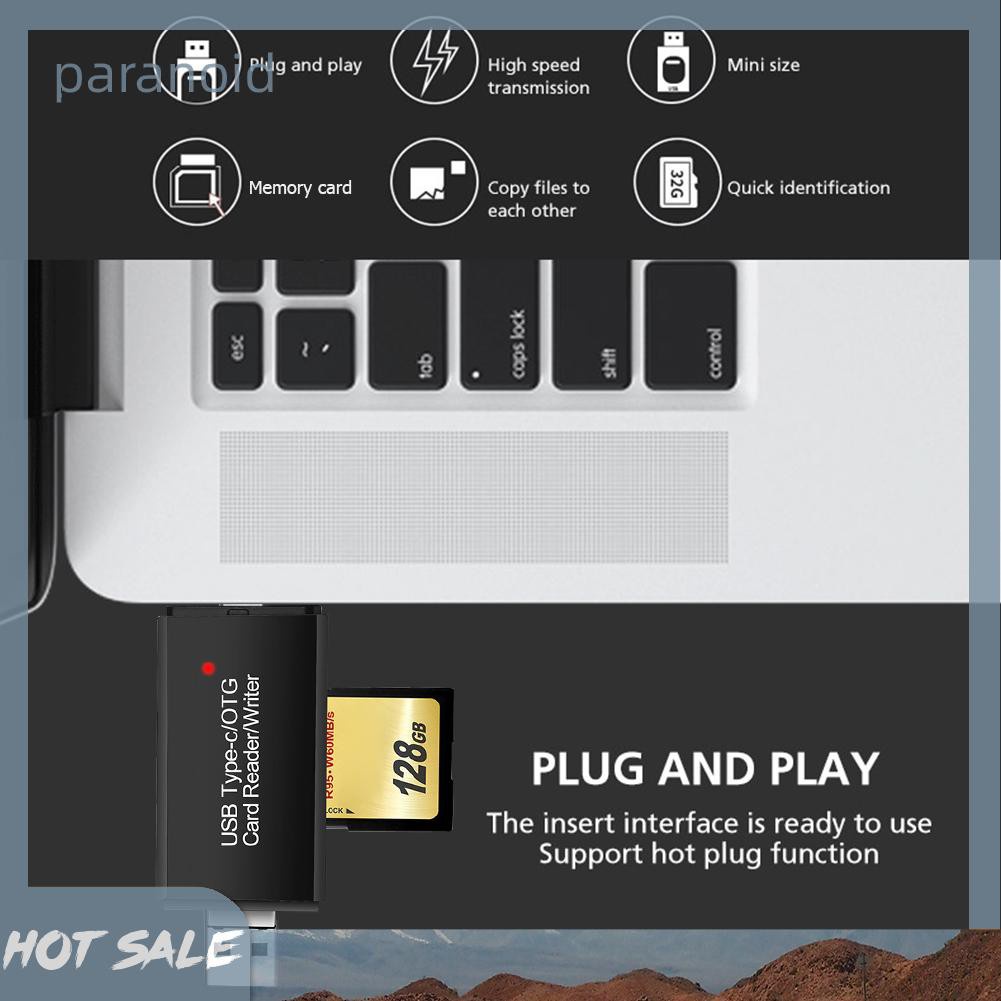 Đầu Đọc Thẻ Nhớ 3 Trong 1 Type-C USB Micro OTG | BigBuy360 - bigbuy360.vn