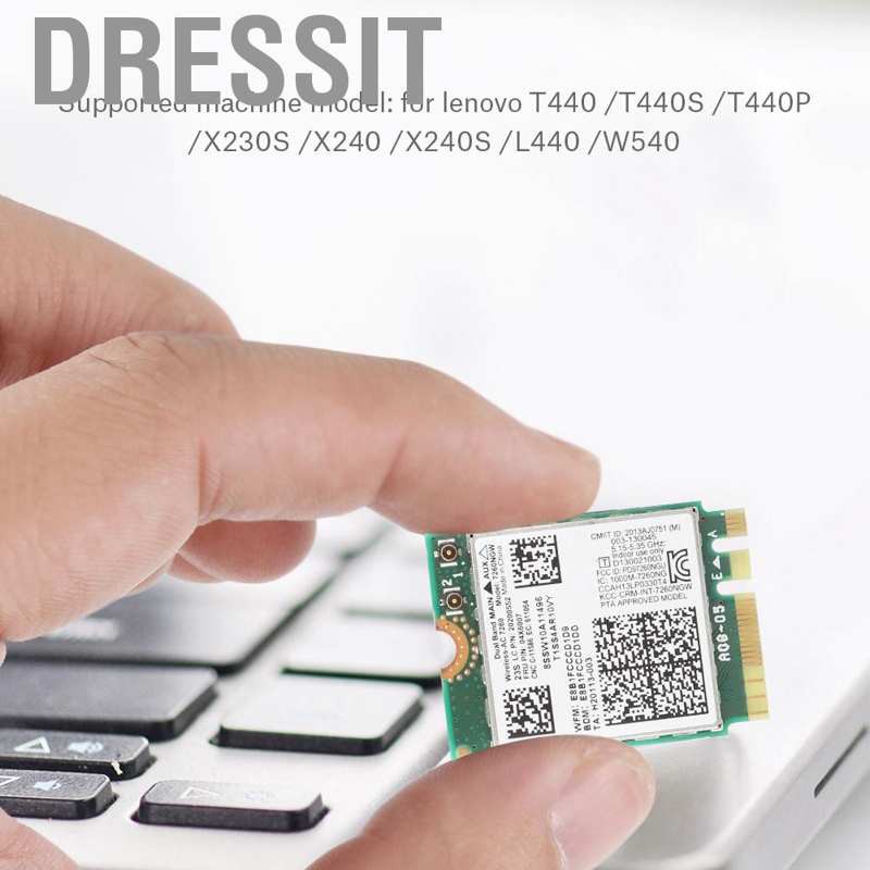 Dressit Dual Band 867Mbps WiFi Wireless Card For Intel 7260AC NGFF/M2 2.4G/5Ghz 802.11ac