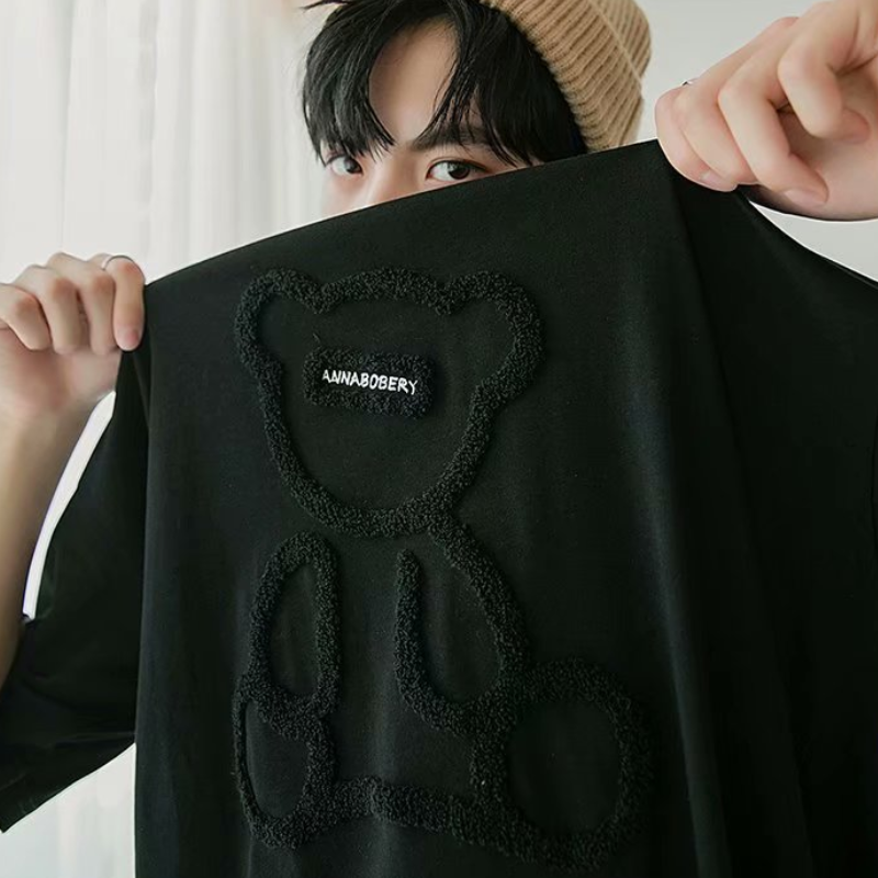 Áo Thun Nam Tay Ngắn In Hình Gấu Thời Trang Hàn Quốc | BigBuy360 - bigbuy360.vn