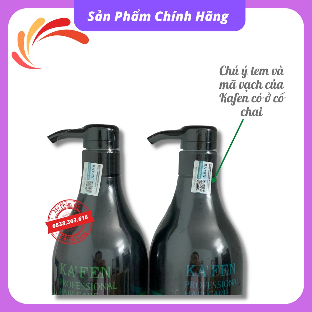 Cặp dầu gội xả KAFEN 800ml xanh phục hồi tóc khô xơ hư tổn chăm sóc tóc