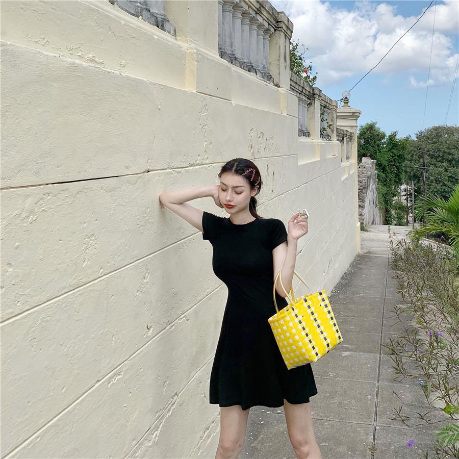 Đầm thun tay ngắn dáng ôm phong cách mùa hè thời trang xinh xắn cho nữ | BigBuy360 - bigbuy360.vn