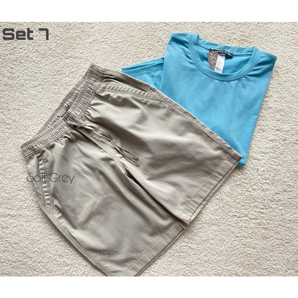 Set Menly AGE2X Gồm Áo Thun Và Quần Short Kaki