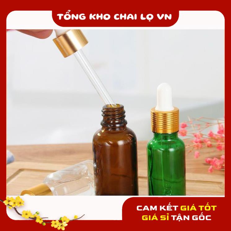 Lọ Chiết Serum ❤ SIÊU RẺ ❤ [30ml] Lọ đựng tinh dầu bóp giọt khoen vàng chiết serum , phụ kiện du lịch