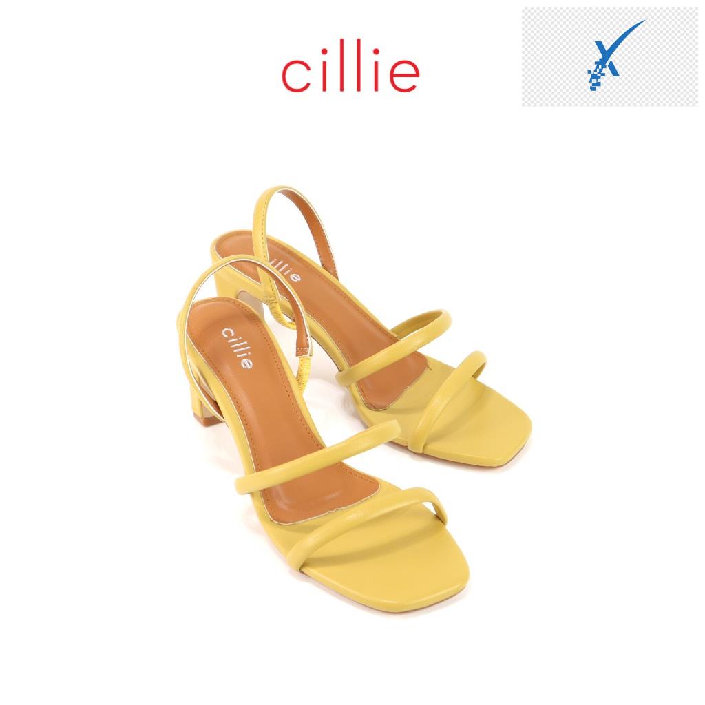 🖐️ Giày sandal cao gót nữ quai mảnh phối màu mũi vuông gót trụ mang đi làm đi chơi dạo phố Cillie 1166 🖐️