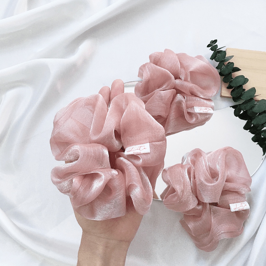 POENY - Dây chun buộc tóc Handmade Scrunchies Chiffon Pastel trang nhã