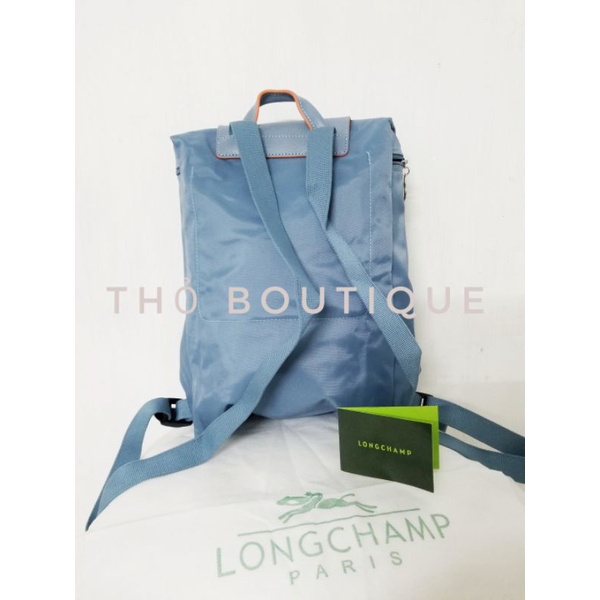 Balo LONGCHAMP xuất Âu xịn màu xanh viền cam có thể xếp gọn không dập logo