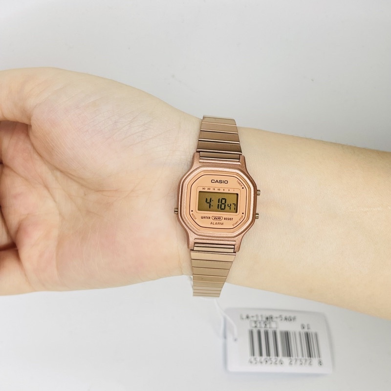 Đồng hồ casio rosegold nữ dây kim loại chính hãng Casio LA-11WR-5ADF