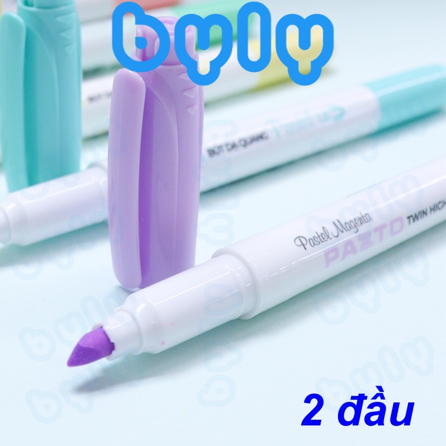 SET 5 màu bút dạ quang tông màu pastel nhẹ nhàng 2 đầu HL-016 𝑻𝒉𝒊𝒆̂𝒏 𝑳𝒐𝒏𝒈 - ByLy Store