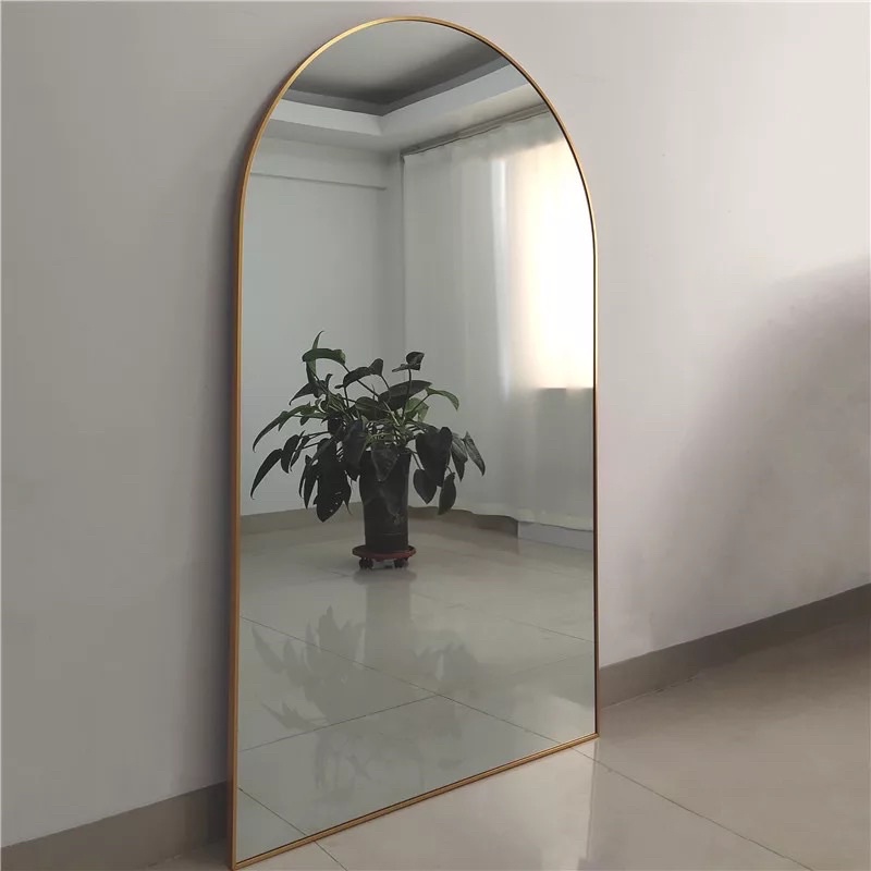 Gương soi toàn thân vòm viền vàng PVC cao cấp tặng kèm chân
