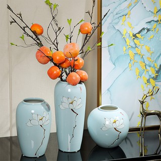 Bình hoa gốm sứ cao cấp, lọ hoa gốm họa tiết hoa Sen thanh lịch thiết kế độc lạ trang trí phòng khách& quà tặng mẹ 8/3