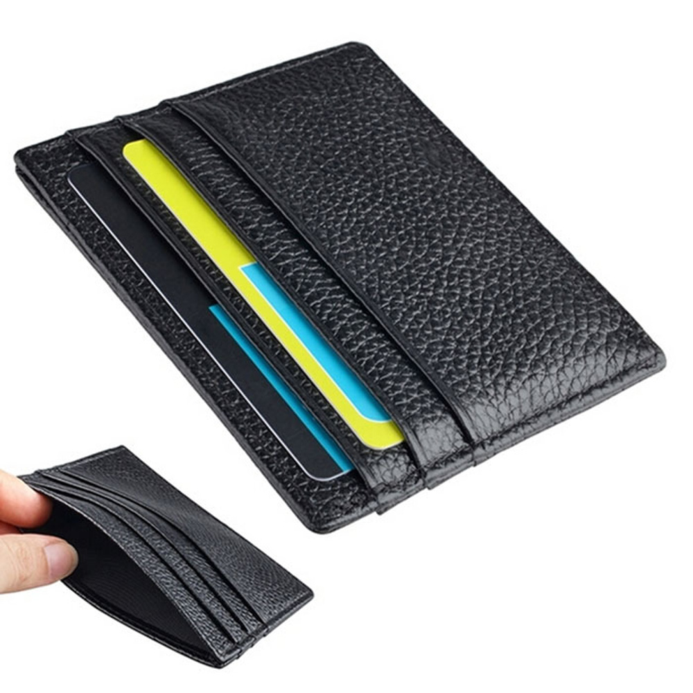 QQMALL Mini Money Pouch Slim Bank Card Card Holder Purse Slot Clip Wallet Case  Bag PU Leather High Quality Credit Card/Multicolor