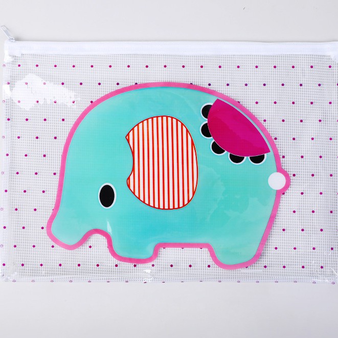 Túi đựng hồ sơ trong suốt in họa tiết hoạt hình dễ thương có khóa kéo tiện dụng | BigBuy360 - bigbuy360.vn