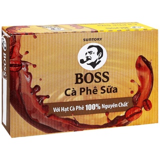 Thùng 24 chai nước tăng lực sting vị cà phê/ Thùng 24 lon boss cà phê sữa Suntory 180ml